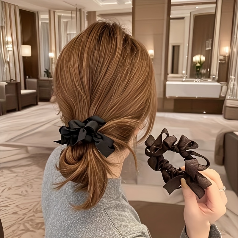 귀엽고 우아한 리본 장식 미니 곱창 밴드 머리끈 2P 세트 7,900원