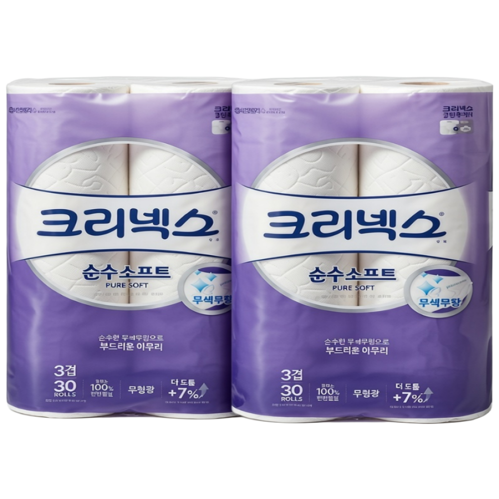 크리넥스 순수 소프트, 2개, 30롤, 30m 46,000원