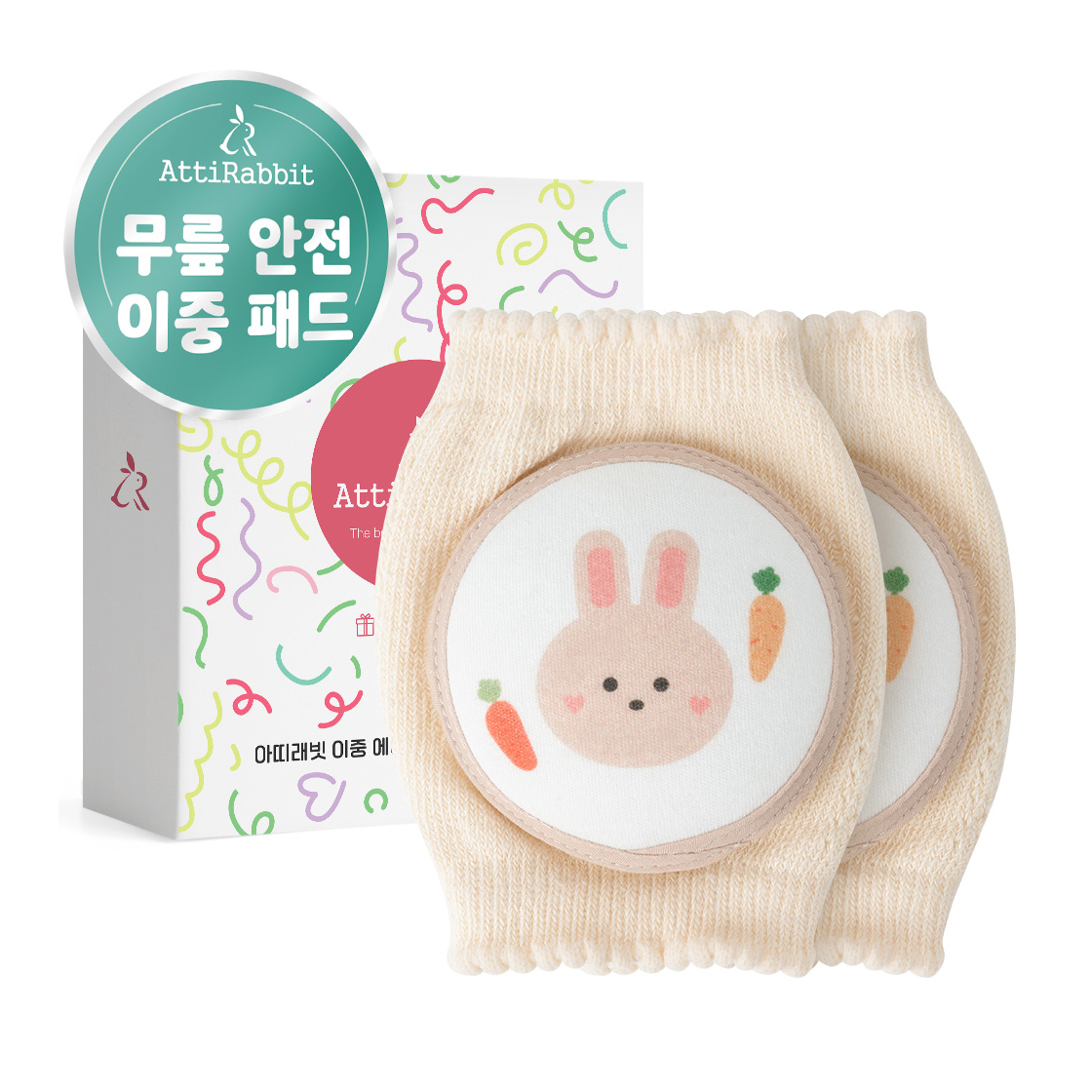아띠래빗 이중 에어 퍼프 유아 무릎보호대 양쪽 세트, 아띠토끼, 1세트 10,900원