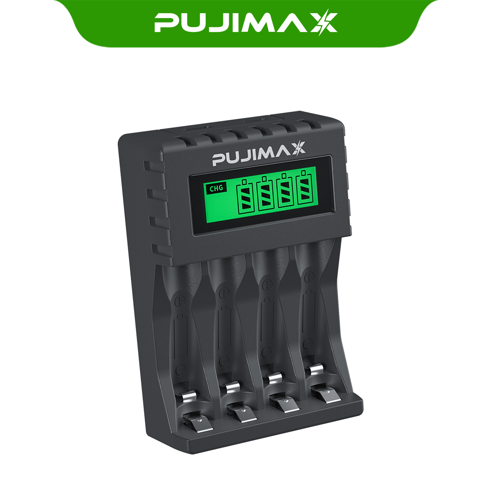 PUJIMAX AA/AAA 겸용 Ni-MH/Ni-Cd 급속충전기 충전배터리 1-4개 동시 충전기 MCU 스마트 제어 LCD 화면 잔량표시 검색 케이스 충전기 LCD005 11,800원