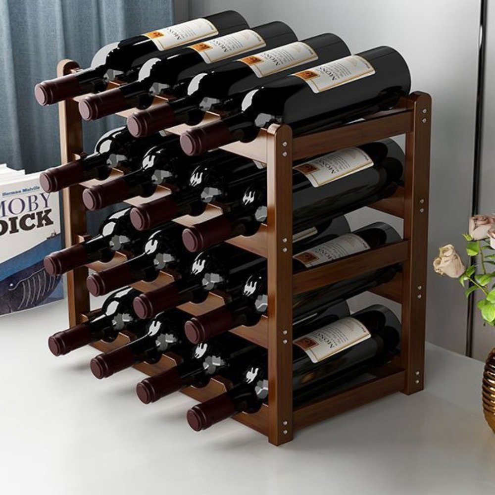 트리아노 와인랙 와인거치대 보관 진열장 4단 16구, 브라운, 1개 34,520원