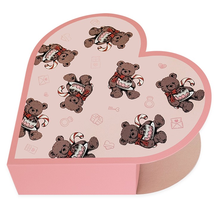 핸즈픽 퍼즈베어 하트 초콜렛 4구 포장 상자 6,800원