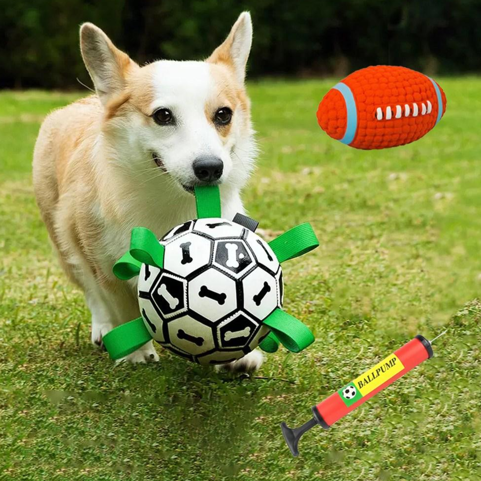 강아지 터그놀이 축구공 스포츠볼 라텍스 장난감, 1개, 화이트 + 블랙, 13,900원