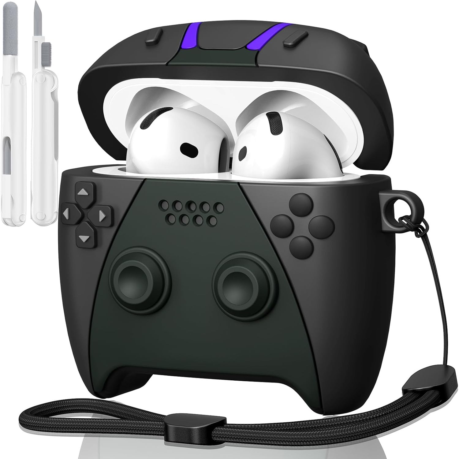 에어팟 4 /2 프로 3 세대 케이스 클리너 키트 3D 게임 컨트롤러 디자인 실리콘, 1개, 블랙, 에어팟 4세대 12,500원