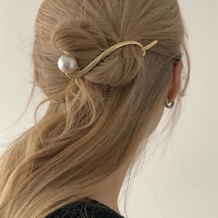 심플 왕진주 골드 실버 고정핀 큰 헤어 유광 집게핀 19,350원