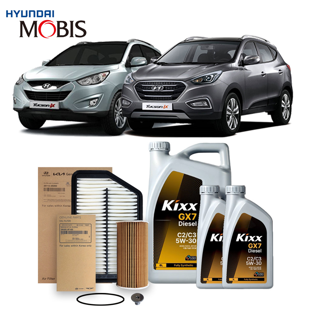 뉴포함 투싼 ix 2.0 디젤 (09-15년식) 킥스합성유+순정필터세트 5W30, 1개 111,860원
