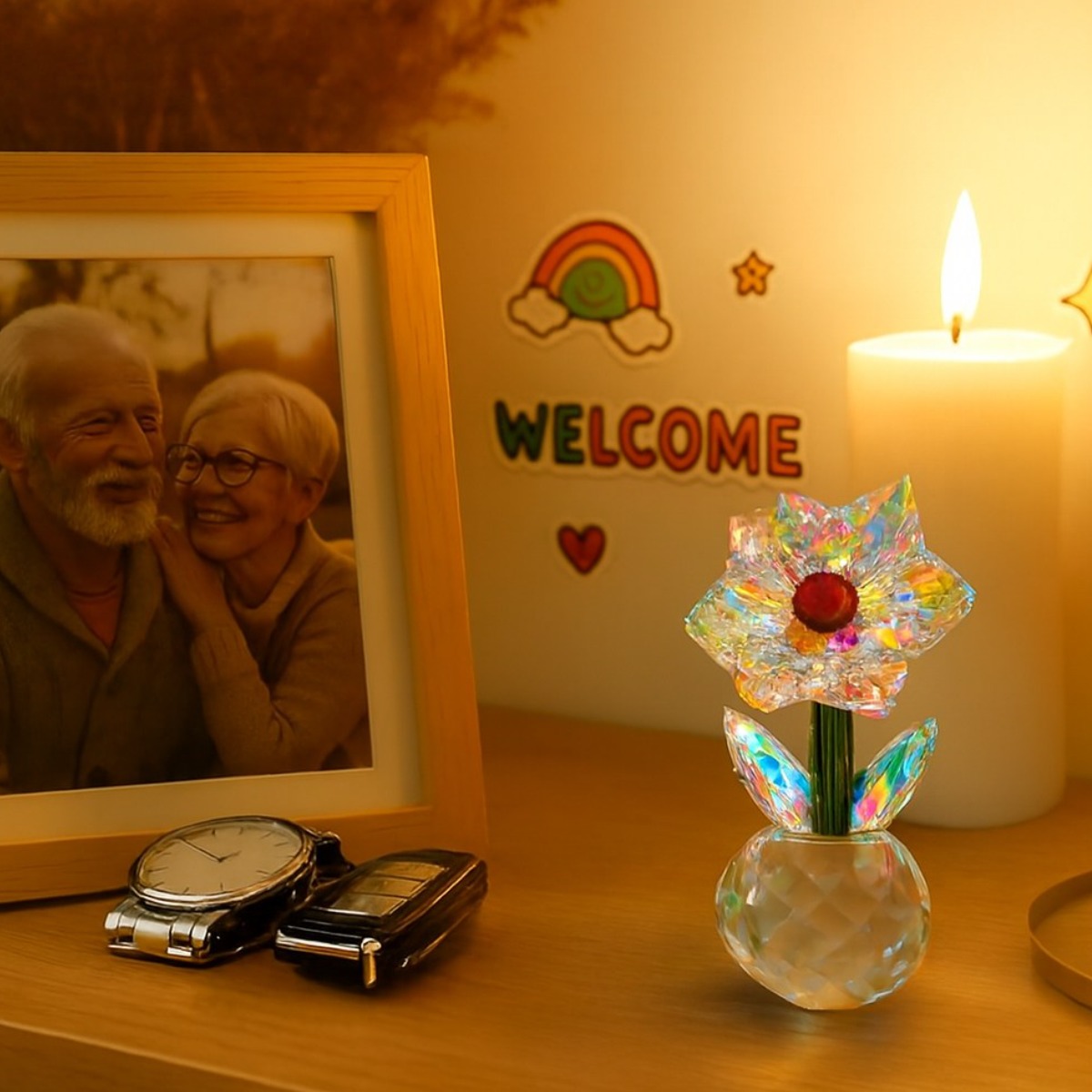 유리플라워 장식품 크리스탈 미니 꽃 화분 15,300원