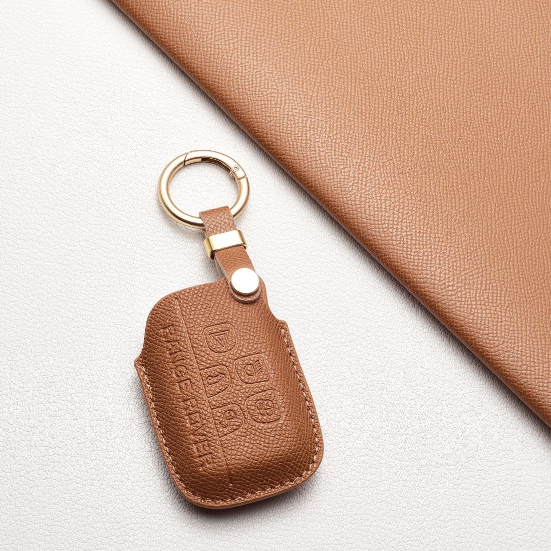 재규어/랜드로버 키케이스 - 방스크래치 내마모/XE , XF , F-PACE , 이보크 , 디스커버리 호환, 랜드로버/재규어 A 타입, 샌드 브라운 16,400원