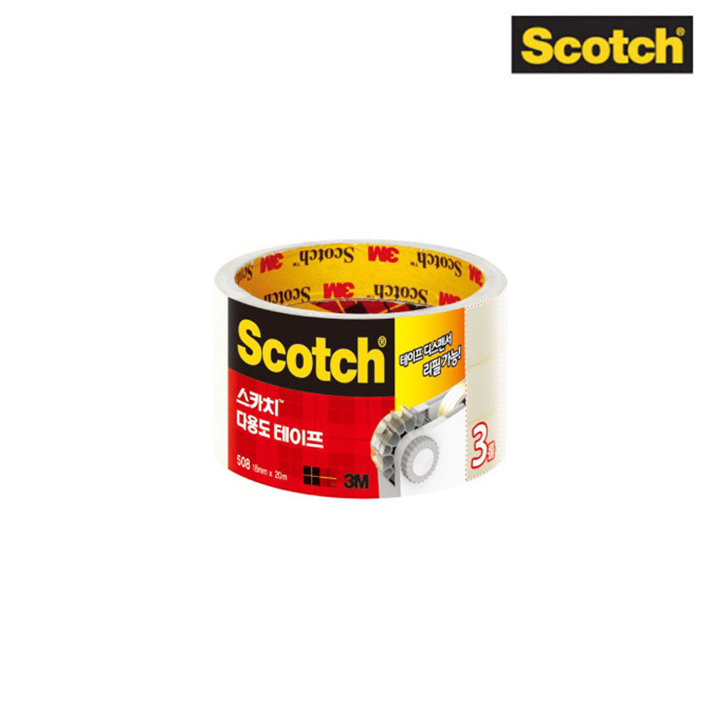 3M 스카치 다용도 테이프 508 리필 3인치 18mmX20M 18,800원