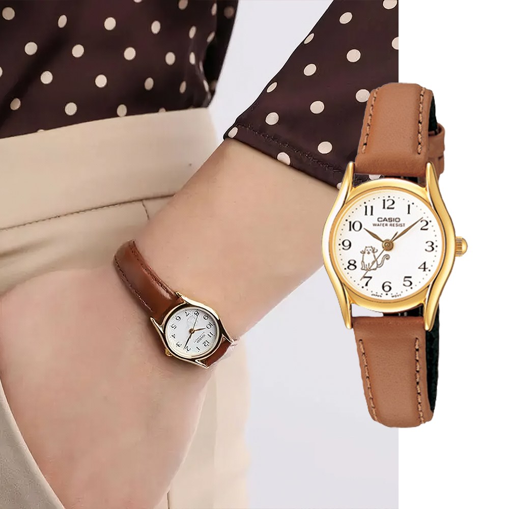 백화점AS가능 카시오 빈티지 클래식 가죽시계 고양이 LTP-1094Q-7B8RDF 학생 수능 시계 지코스모제품 41,600원