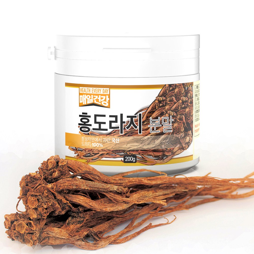 매일건강 국산 찌고말린 4년근 홍도라지 100% 분말 (스푼포함) 사포닌 강화, 1개, 200g 19,900원