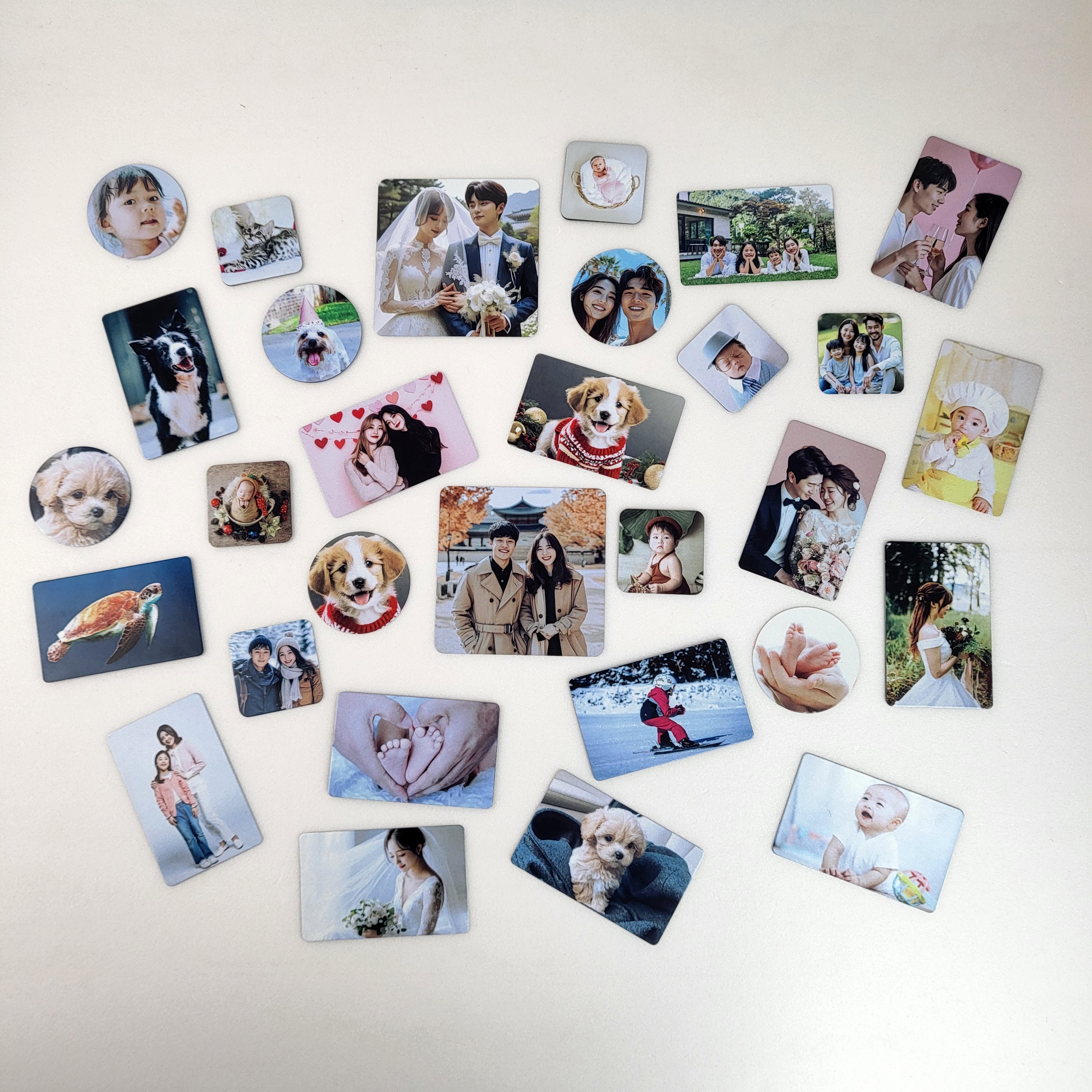 포토자석 주문제작 당일발송 커스텀 커플 가족 반려견 아이사진 자석 4,000원