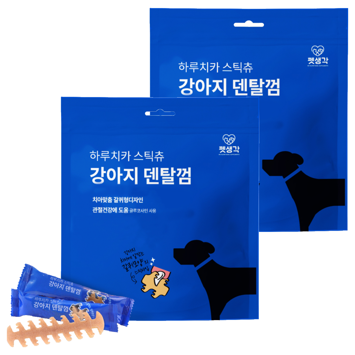 펫생각 강아지 하루치카 스틱츄 갈퀴형 덴탈껌 14p, 2개, 168g, 캥거루 30,730원