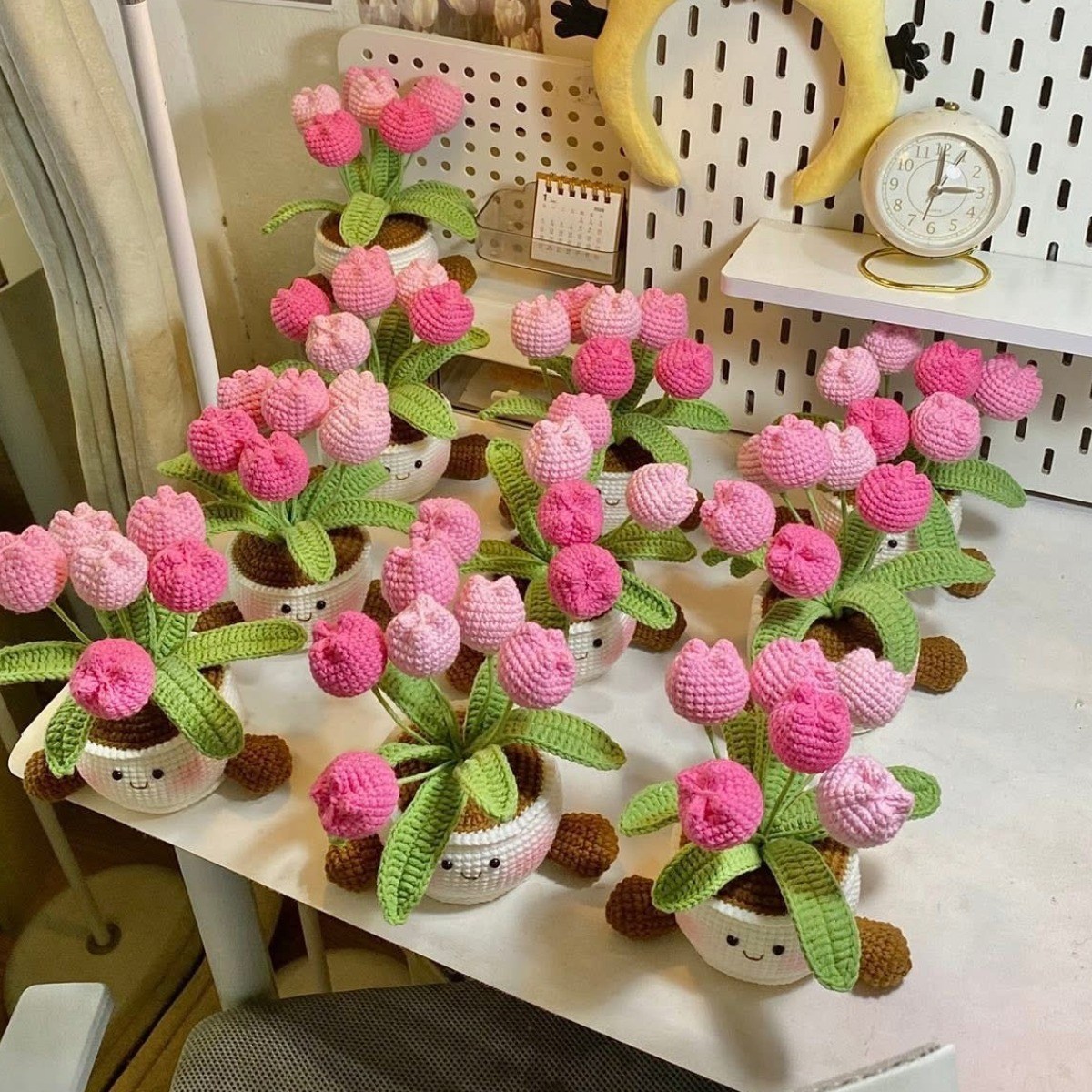 튤립 손뜨개 꽃다발 화분 완제품 집들이 감성 인테리어 19,800원