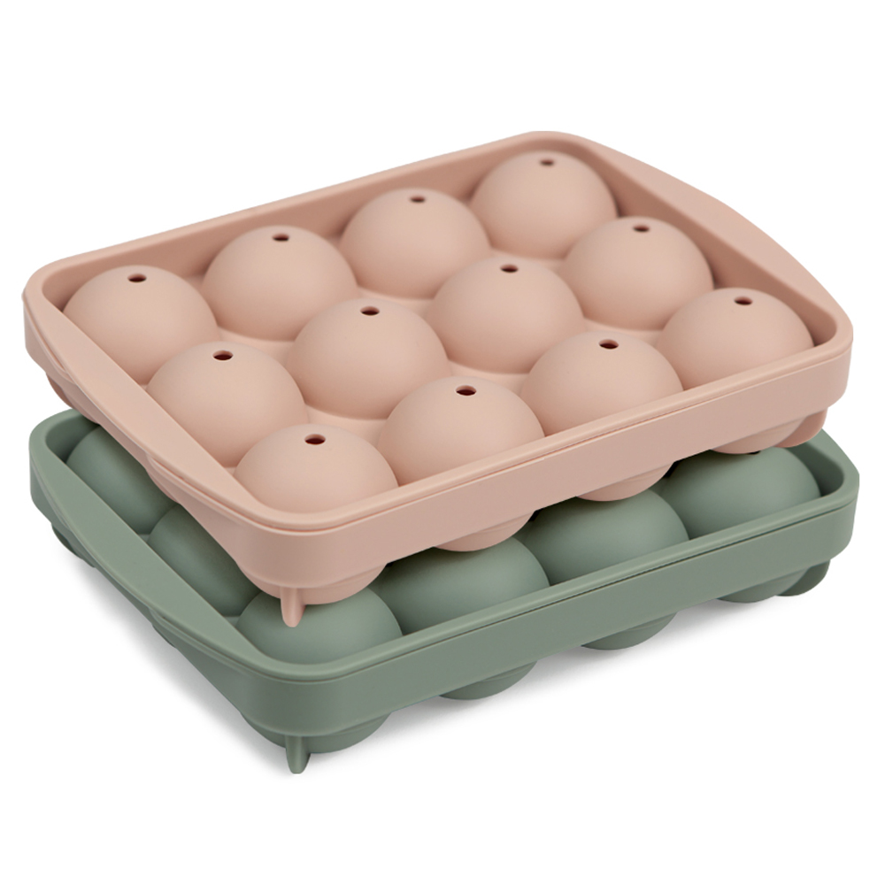 인콕 실리콘 원형 얼음틀 12구 2종 세트, 올리브그린 + 핑크, 1세트 12,140원
