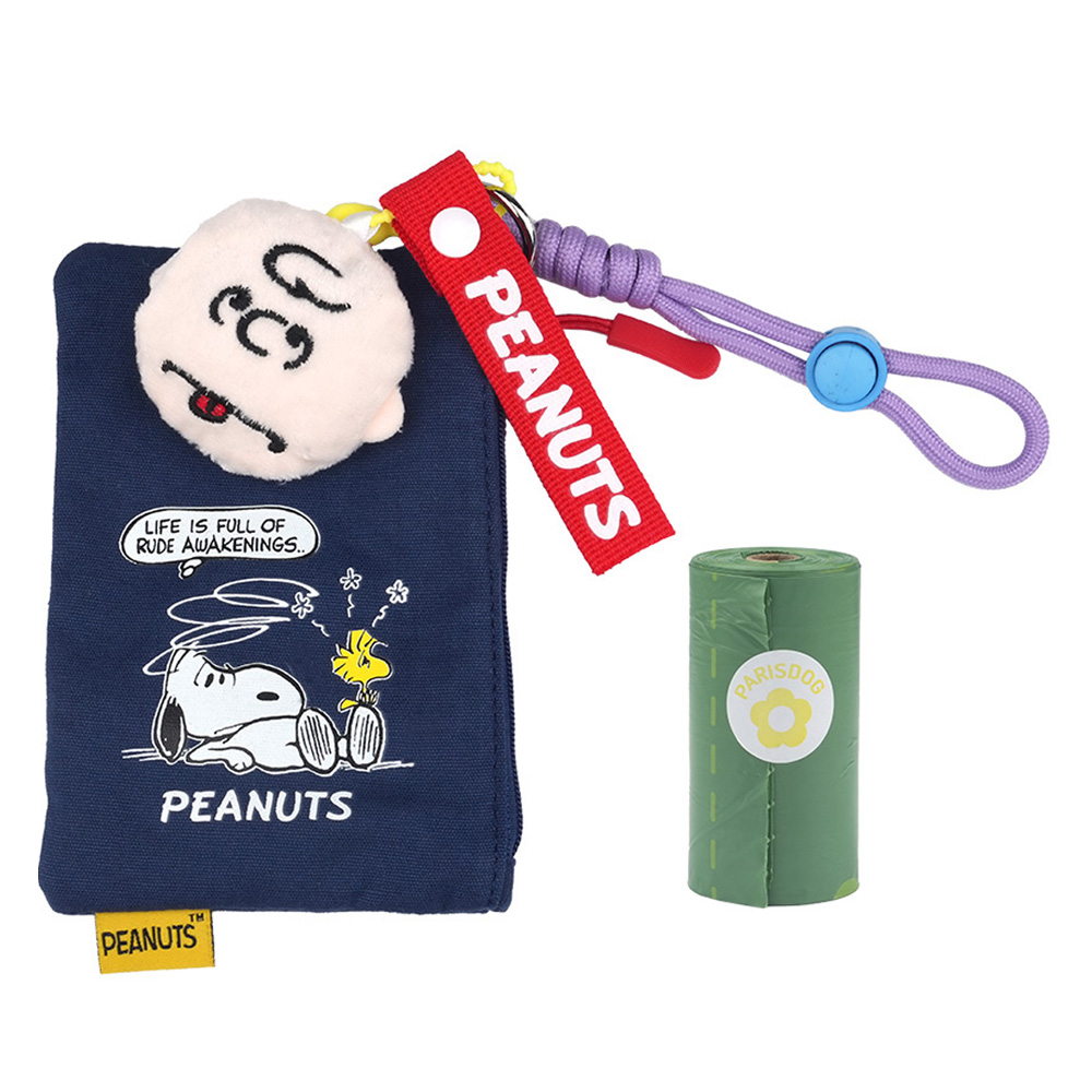 패리스독 피너츠 풉백 파우치 + 홀더 스트랩 + 키링 + 배변봉투 세트 21,000원