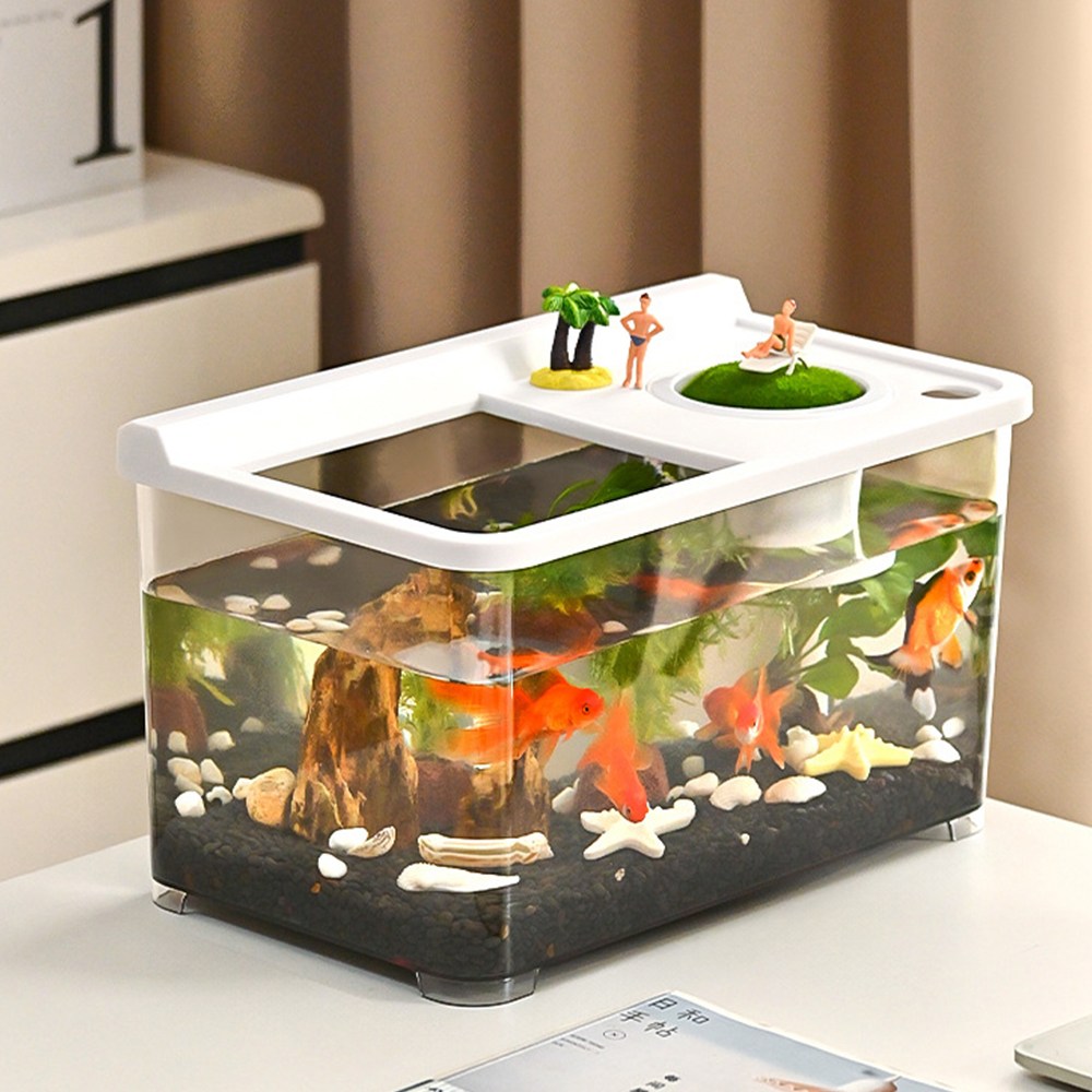 HK sell 물결정원 안깨지는 아크릴 어항 3컬러 LED 열대어 금붕어 구피 수족관 27,500원