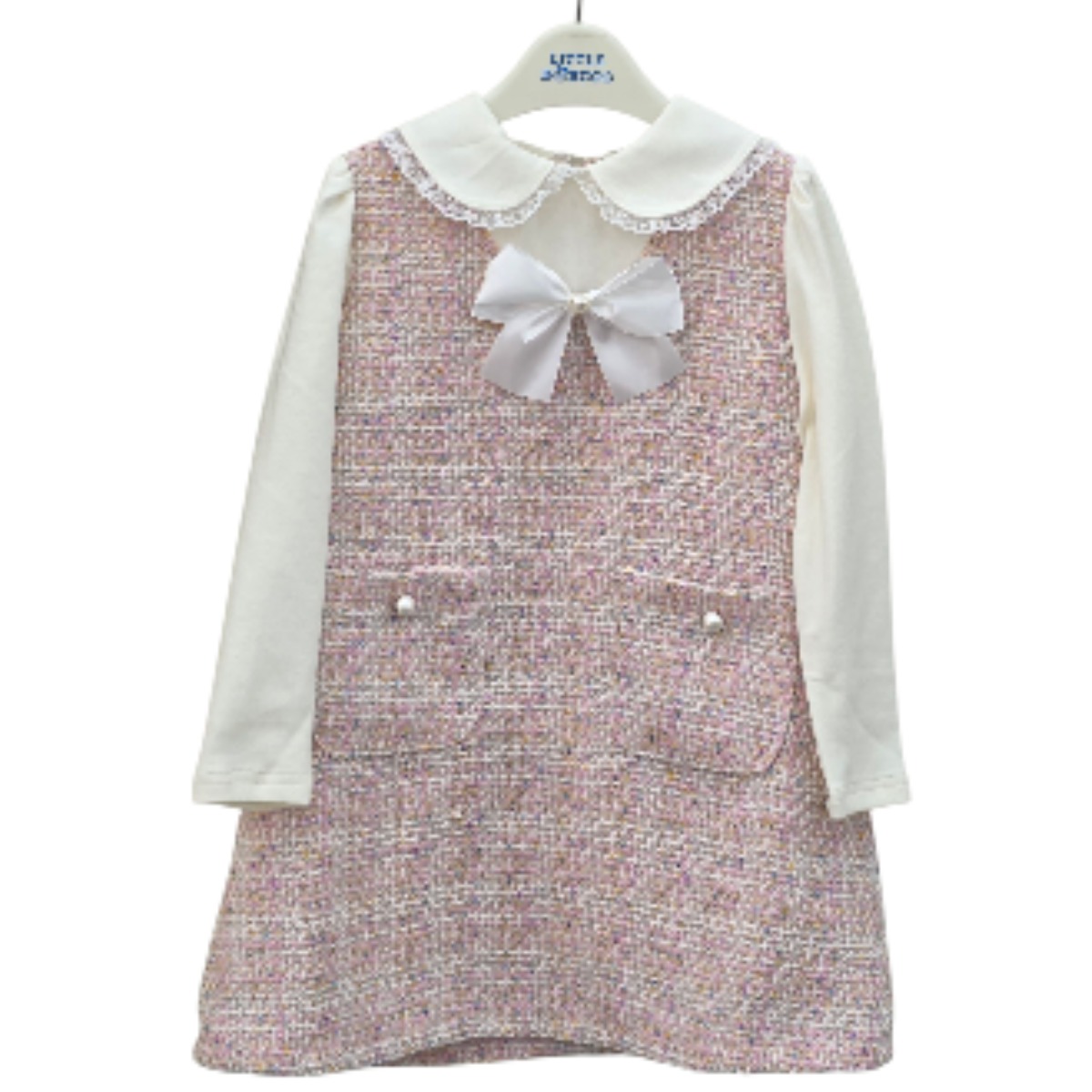 리틀밥독 봄가을 빅리본원피스 스쿨룩 나들이룩 등원룩 69,800원