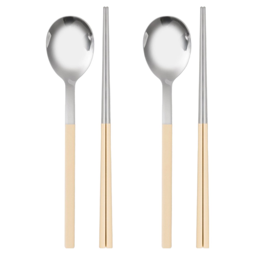 라온누리 아동용 식세기 가능한 디엘로 컬러 수저세트, 크림옐로, 2세트, 숟가락 2p + 젓가락 2p 18,670원