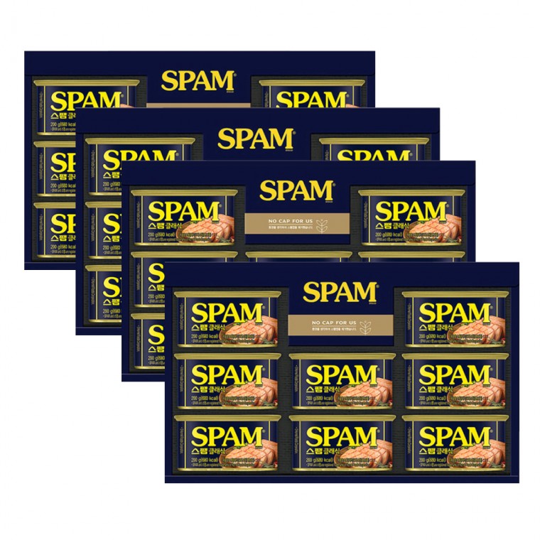 LW CJ 스팸 12K 선물세트 1박스(4세트입) 클래식 햄 명절 설날 추석 단체 선물 180,000원