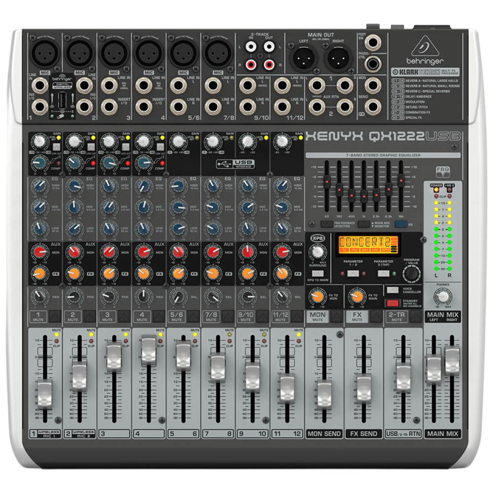 [공식인증점] 베링거 QX1222USB 아날로그 믹서 12채널 USB 오디오 콘솔 믹서 429,000원