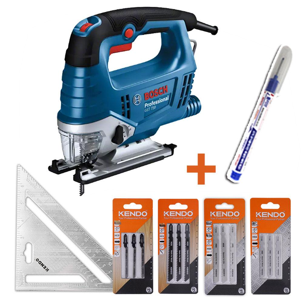 보쉬 전동 속도조절 직소기 GST750 직쏘 톱 오비탈 절단기 날포함, 1개, 본품 + 악세사리5개 + 마킹펜 93,300원