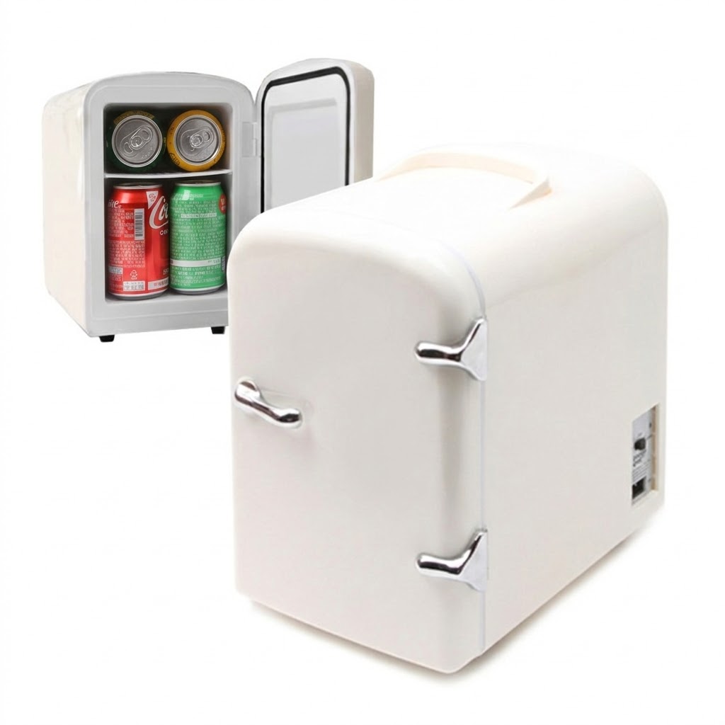 액시스 캠핑 차량용 미니 냉장고 온장고 기숙사 화장품 4L, 레트로 미니 냉장고, 화이트 119,900원