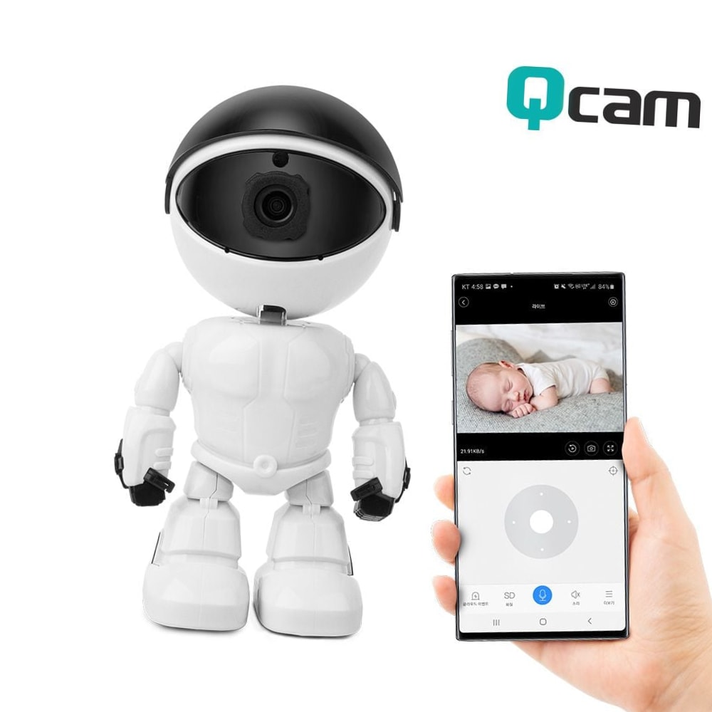 큐캠 무선CCTV 보안카메라 K3 로봇 QCAM 200만 화소 5yo+11934pZ 86,800원