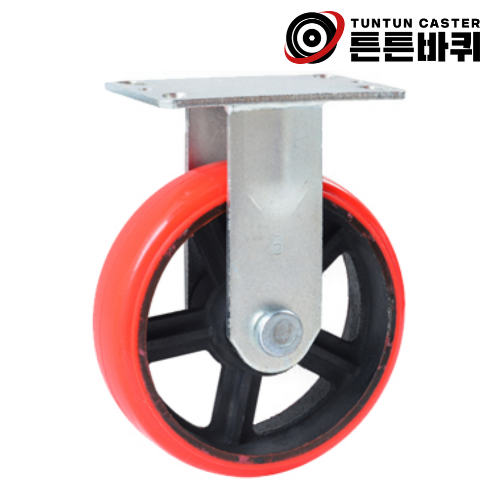 고중량 20cm(8인치) 500kg 우레탄 바퀴 고정형 캐스터 컨테이너 공장 폭 60mm 17,100원