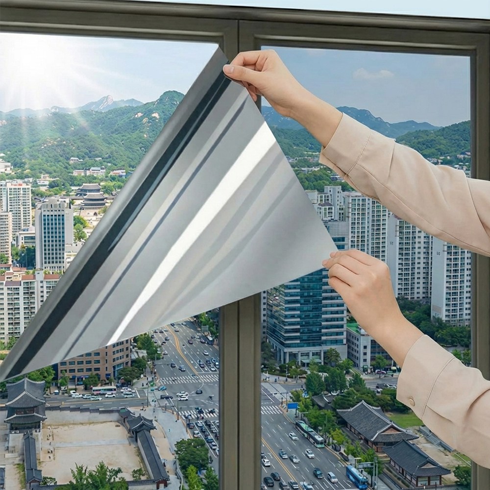 앞날창창 물로 붙이는 창문 사생활 보호필름 햇빛 가리개 시트지, 실버 26,910원