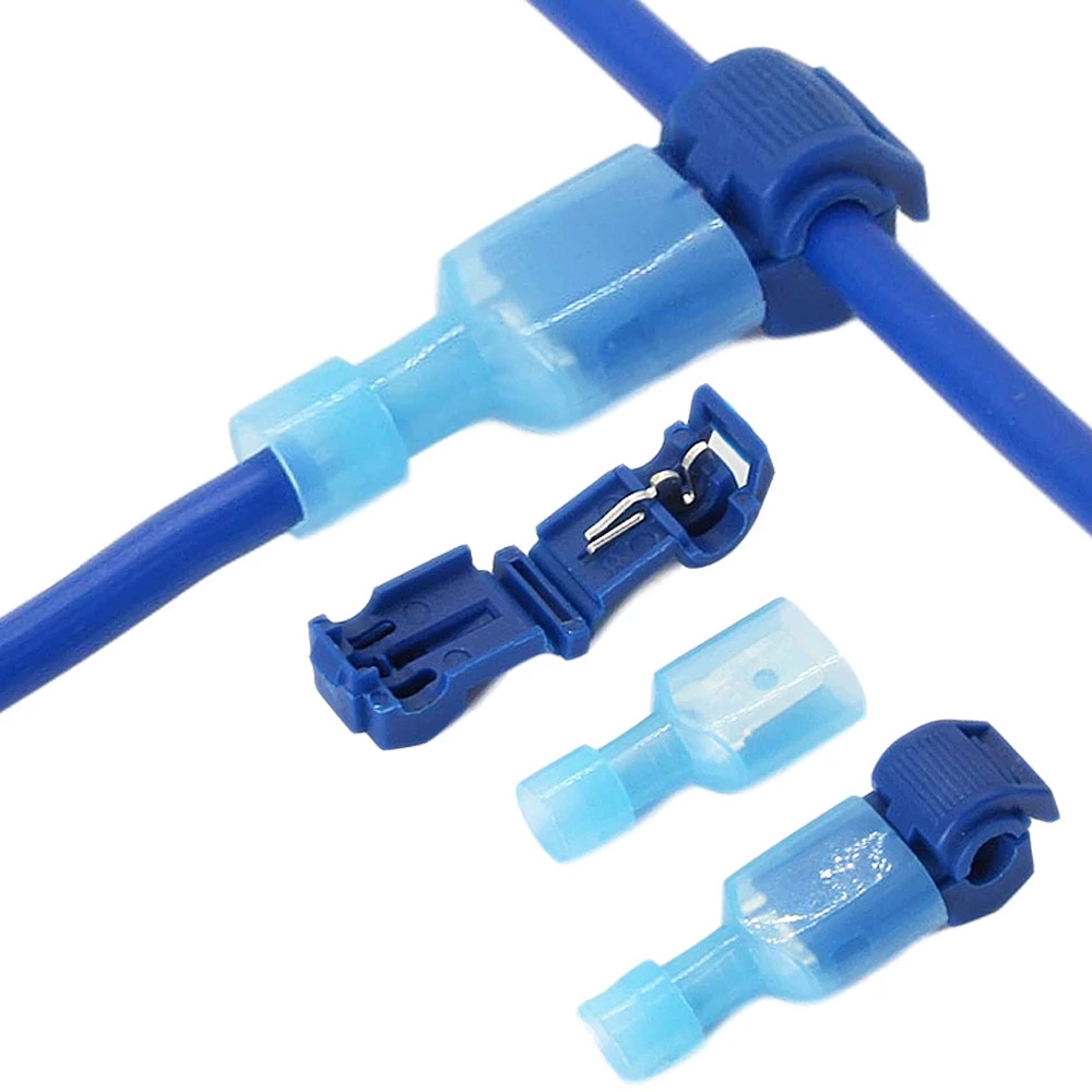 무탈피 T자형 전기 케이블 커넥터 (10개입) 넙적단자 배선조인트 크림프 터미널 와이어, 10개 1,260원