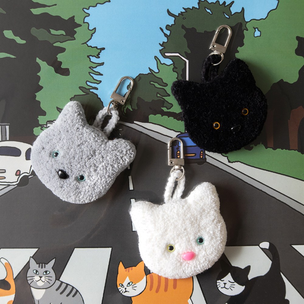 고양이 냥이 복슬 터프팅 키링 열쇠고리 백참 악세사리 삼색이 친구 생일선물 우정템 커플템 10,000원