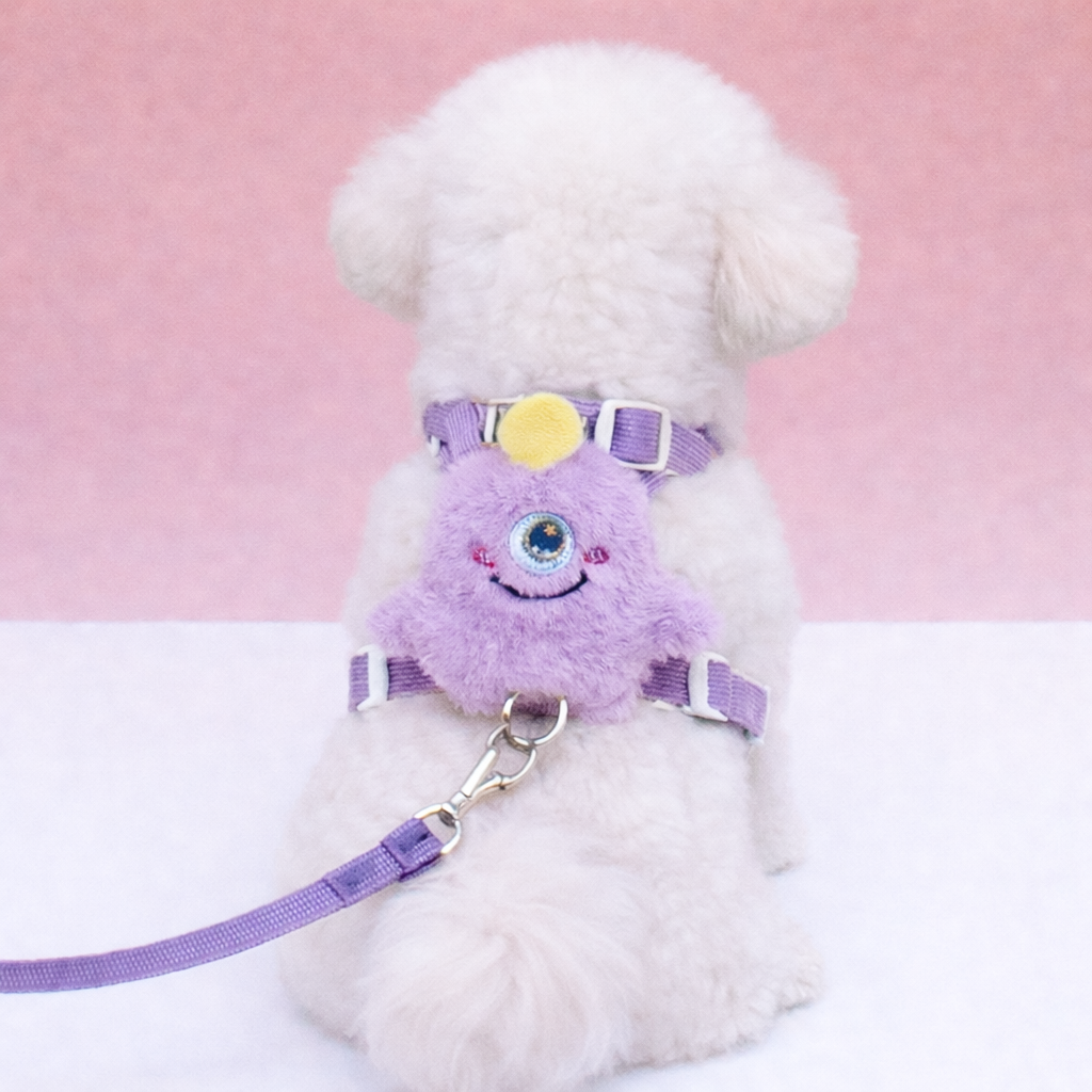 강아지 몬스터 하네스 외계 인형 리드줄 세트 H형 가슴줄, 1개, 보라색 몬스터 14,900원