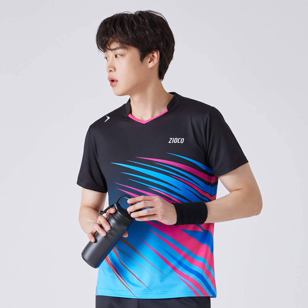 지오코 AHT-1013R 썬더스톰 블랙 남성(공용) 반팔 티셔츠 배드민턴의류 탁구복 39,000원