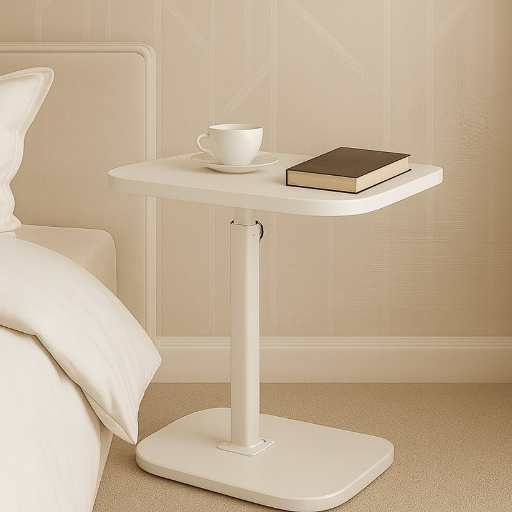 다로엘 높이조절 프리미엄 소파 침대 360도 회전 사이드 테이블, 퓨어 화이트 37,500원