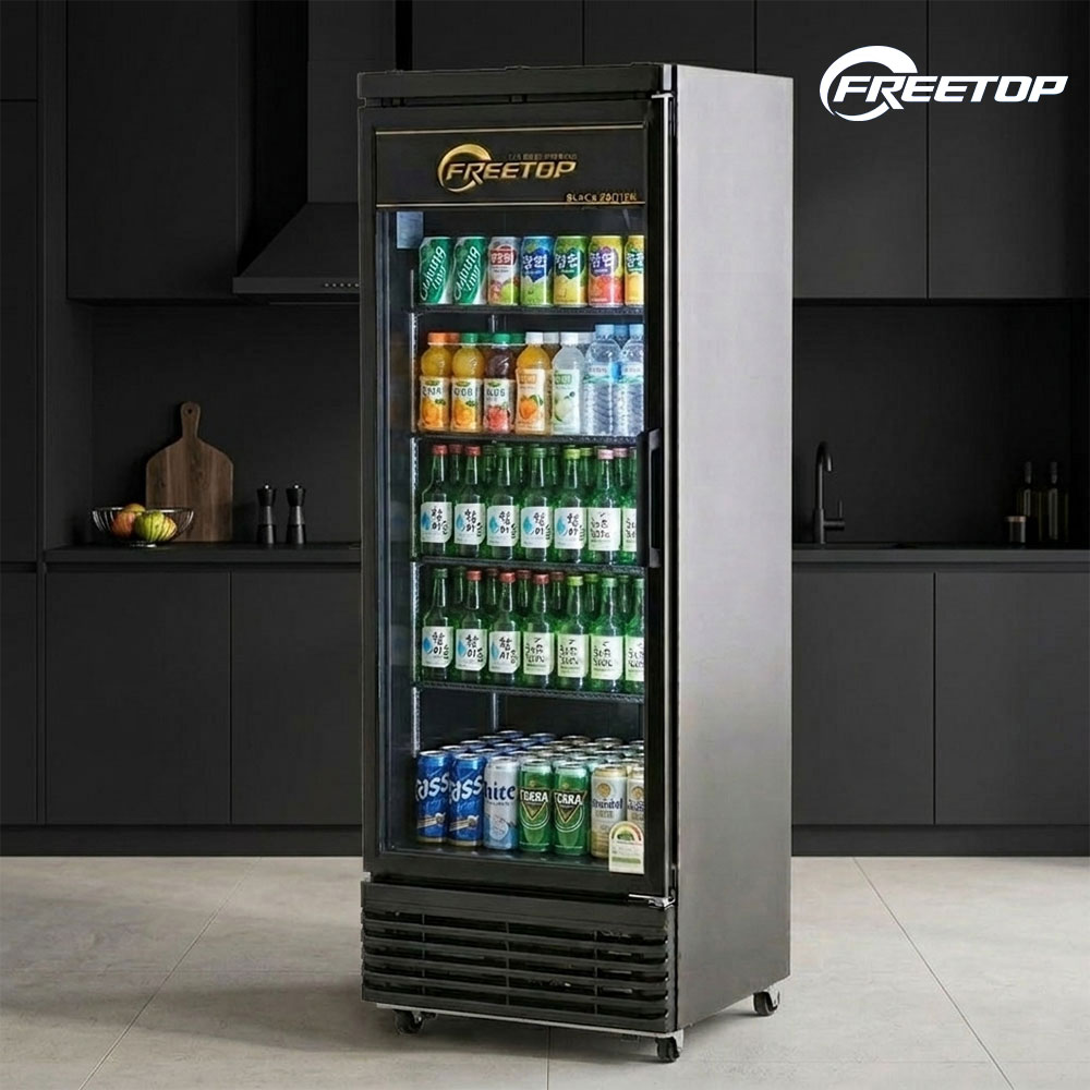 소상공인지원 음료수 냉장고 385L 업소용 쇼케이스 FT-470AB 올블랙 술장고 약국 병원 주류 편의점, FT-470AB 올블랙 (착불배송비 해피콜안내) 422,000원