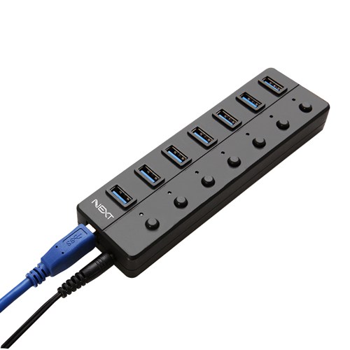 넥스트유 USB3.0 허브 7포트 유전원 개별스위치, [NEXTU] 707U3, 1개 27,800원