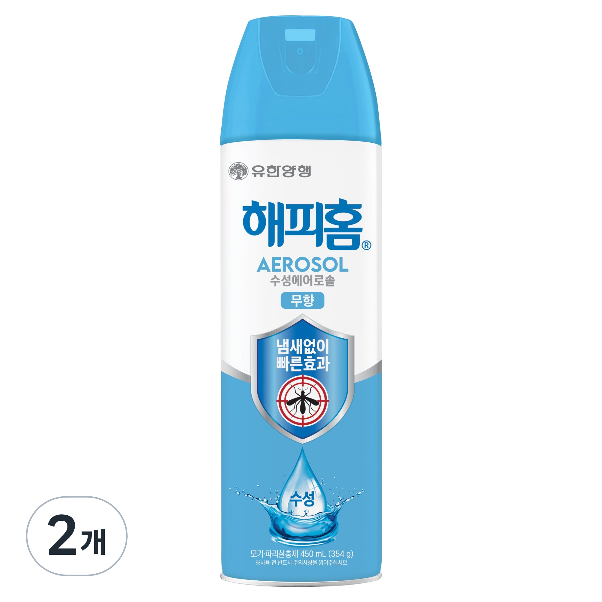 해피홈 수성 에어로솔 살충제 무향, 2개, 450ml 6,950원