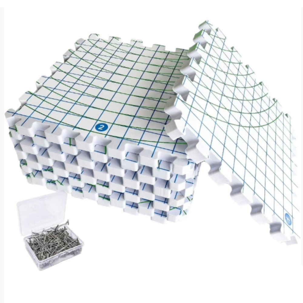 엠디픽 109개 9판 블로킹 니팅 뜨개 매트 보드 뜨개질 대바늘 코바늘 니팅 크로셰 블로커포함, 1세트, 화이트 36,900원