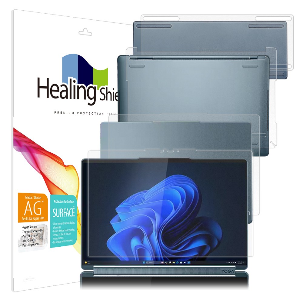 힐링쉴드 레노버 요가북 9i 14 Gen10 항균 종이질감 블루라이트차단 액정보호필름1매 외부3종 58,320원
