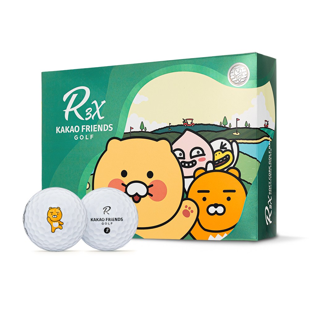 [카카오프렌즈 골프] 골프공 R3X 핸즈업 프렌즈 에디션(12알), 화이트, 1개, 12개입 34,000원
