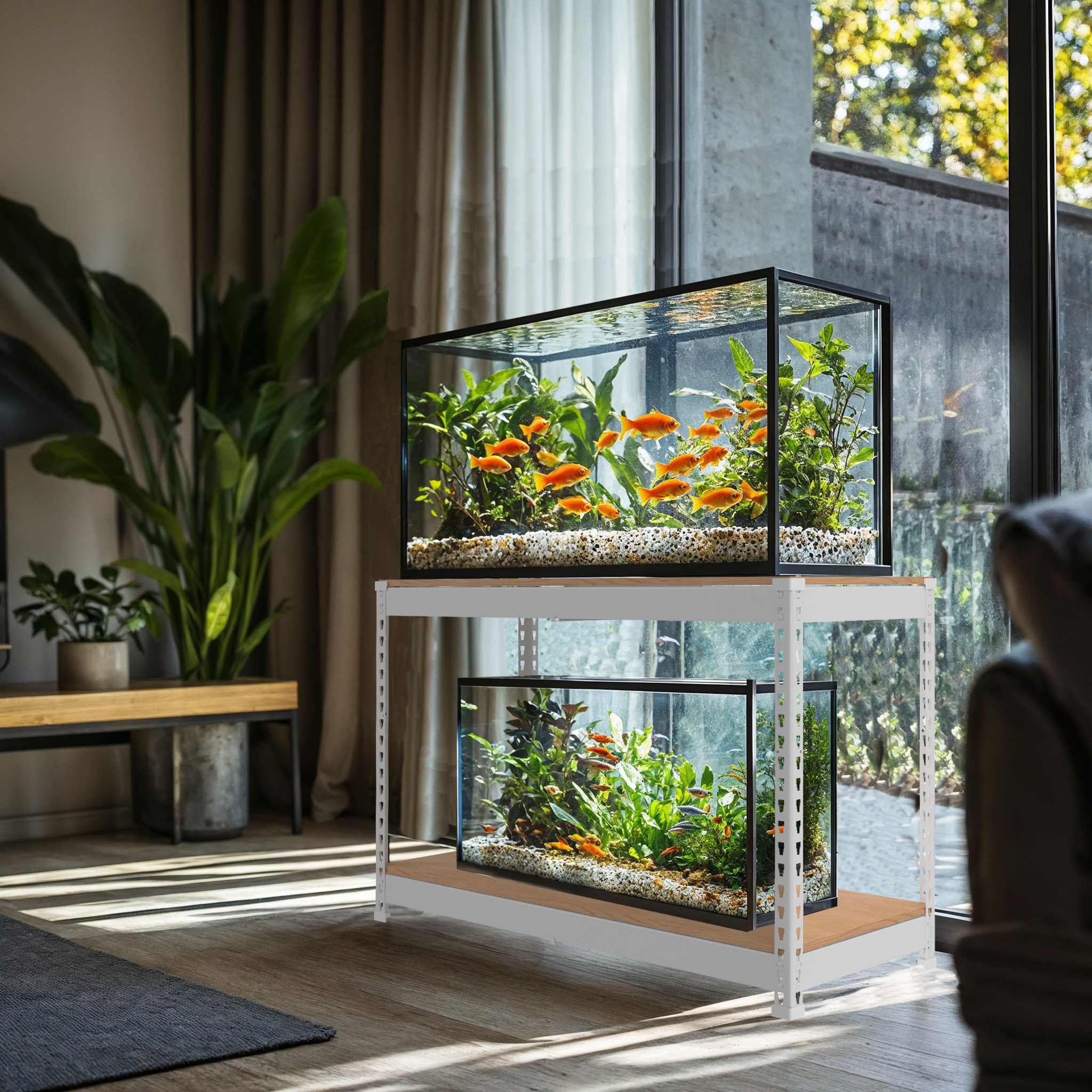 스피드랙 축양장 조립식 광폭 어항 3자 선반 수족관 사육장 900모음 2단, 1세트, 화이트 68,000원