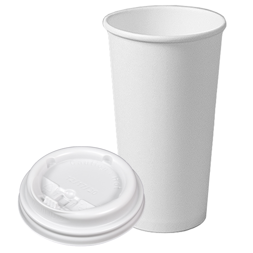 테이크아웃 종이컵 22온스 (660ml) 종이컵 + 개폐형 백색 리드 1박스(1000개) 뚜껑포함 93,000원