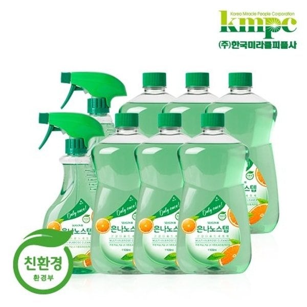 은나노스텝 은나노스텝 시즌3 다용도세정제 550ml*2개+리필1,100ml*6개(분무기2개) 84,400원