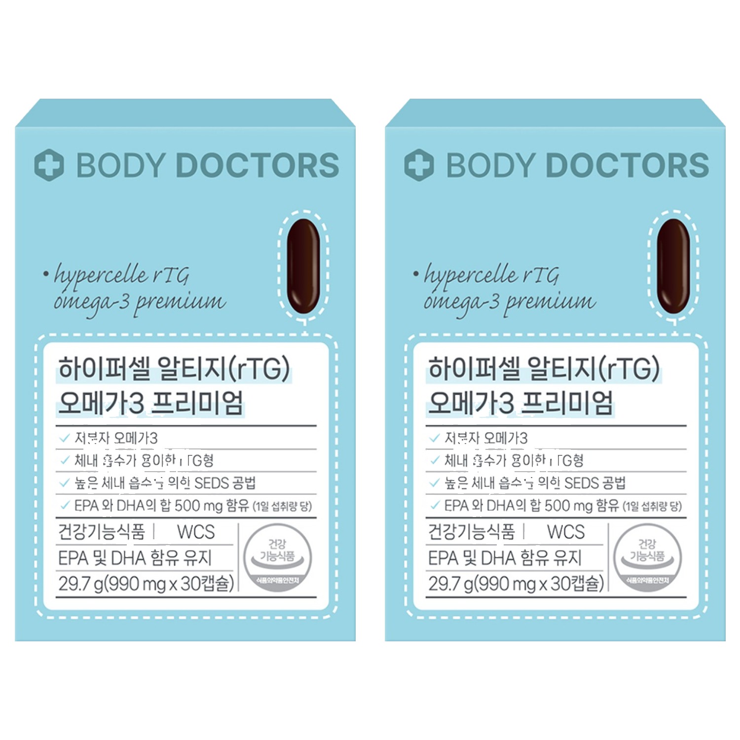 바디닥터스 하이퍼셀 알티지 오메가3 프리미엄 29.7g, 30정, 2개 28,000원