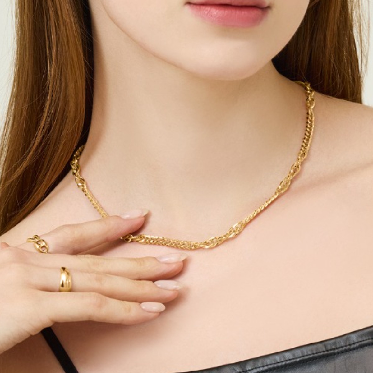 펠리체골드 14K 타임리스 링크 목걸이 (+선물포장) 데일리 고급 볼드 레이어드 기념일 선물 체인 금 핑크골드 2,218,600원