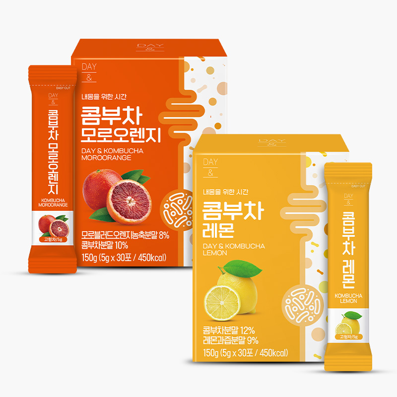 [소비기한 임박 특가] 데이앤 콤부차 모로오렌지 레몬 각 30포 총 60포, 1박스, 1개입, 5g 13,800원
