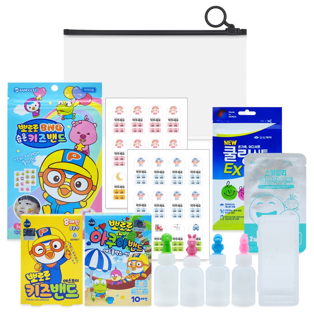 세븐메디컬 키즈 구급키트 7종 휴대용 구급 파우치 어린이 응급키트 투약병 상처밴드 10,920원