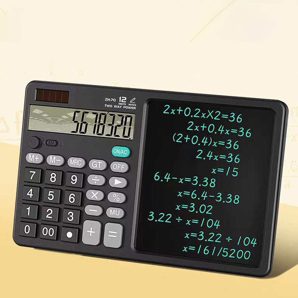 전자계산기 메모패드 12자리 태양광 계산기 필기 메모, 1개, 메모패드 계산기 블랙 17,900원