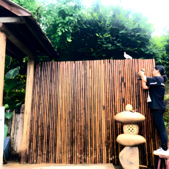 대나무울타리 방부목울타리 대나무 가림막 담장 단독주택 전원주택 한옥, 탄화죽 109,800원